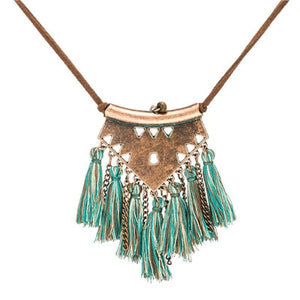 Sweater chain Necklaces Leather chain Long tassel Pendant Ethnic necklaces for women Tassel necklace Long necklace New style