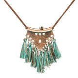 Sweater chain Necklaces Leather chain Long tassel Pendant Ethnic necklaces for women Tassel necklace Long necklace New style