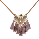 Sweater chain Necklaces Leather chain Long tassel Pendant Ethnic necklaces for women Tassel necklace Long necklace New style