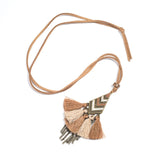 Long Sweater chain Women's necklaces Ethnic Leather chain Long tassel Pendant for women Long tassel necklace for women