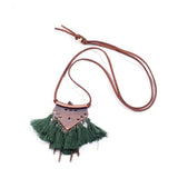 Sweater chain Necklaces Leather chain Long tassel Pendant Ethnic necklaces for women Tassel necklace Long necklace New style