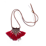 Sweater chain Necklaces Leather chain Long tassel Pendant Ethnic necklaces for women Tassel necklace Long necklace New style
