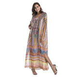 Chiffon fashion print Bohemian long maxi dress boho clothing 2019 summer sundress Beach Sarongs large size robes women