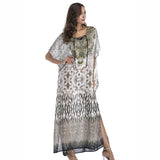 Chiffon fashion print Bohemian long maxi dress boho clothing 2019 summer sundress Beach Sarongs large size robes women