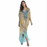 Chiffon fashion print Bohemian long maxi dress boho clothing 2019 summer sundress Beach Sarongs large size robes women