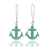 Charm Bohemian women's earring Vintage Hollow flower leaf Skull earrings for women Ethnic Antique Natural stone earrings
