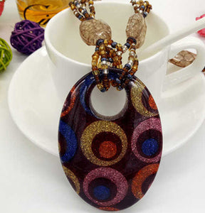 wholesale Bohemian Vintage Ethnic copy crystal Long Handmade mala bead Necklaces&Pendants for Women dress Statement Necklace