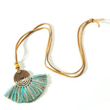 Ethnic Long Leather Women's necklaces Bohemia Round Hollow Tassel necklace for women Vintage Charm Sweater chain 2019 NEW
