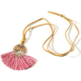 Ethnic Long Leather Women's necklaces Bohemia Round Hollow Tassel necklace for women Vintage Charm Sweater chain 2019 NEW