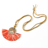 Ethnic Long Leather Women's necklaces Bohemia Round Hollow Tassel necklace for women Vintage Charm Sweater chain 2019 NEW