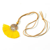Ethnic Long Leather Women's necklaces Bohemia Round Hollow Tassel necklace for women Vintage Charm Sweater chain 2019 NEW