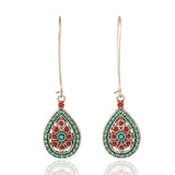 Hot sell Bohemia Water drop Women's earring Statement Hollow Colorful Bead Earrings for women Ethnic Handmade Jewelry