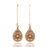 Hot sell Bohemia Water drop Women's earring Statement Hollow Colorful Bead Earrings for women Ethnic Handmade Jewelry