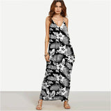WIPU  Elegant Long Maxi Dress Summer 2019 Women Boho Deep V Neck Sleeveless Loose Dresses Beach Wear Sundress Vestido