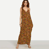 WIPU  Elegant Long Maxi Dress Summer 2019 Women Boho Deep V Neck Sleeveless Loose Dresses Beach Wear Sundress Vestido
