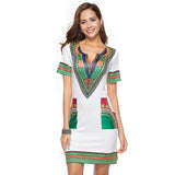 Summer Vintage Dress Women Tunic Casual Beach Dress 2019 African Print Shirt Dress Robe Femme Plus Size Dashiki Dress