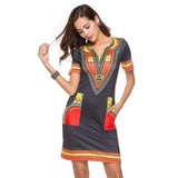 Summer Vintage Dress Women Tunic Casual Beach Dress 2019 African Print Shirt Dress Robe Femme Plus Size Dashiki Dress