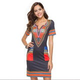 Summer Vintage Dress Women Tunic Casual Beach Dress 2019 African Print Shirt Dress Robe Femme Plus Size Dashiki Dress