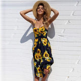 Elegant 25 Colors Fashion New Summer 2019 Dress Women Flowers Print Casual Party Dress Sexy V-Neck Girl Dress Vestidos