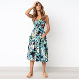 Elegant 25 Colors Fashion New Summer 2019 Dress Women Flowers Print Casual Party Dress Sexy V-Neck Girl Dress Vestidos
