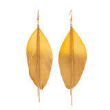 New Fashion peacock Feather Women's earring Ethnic Colorful Feather Long tassel Earrings for women Charm bohemian dangle earring