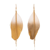 New Fashion peacock Feather Women's earring Ethnic Colorful Feather Long tassel Earrings for women Charm bohemian dangle earring