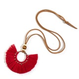 Bohemia Round Colorful Long tassel Women's necklaces Long Leather chain Sweater chain Ethnic Circle Tassel Necklaces for women