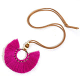 Bohemia Round Colorful Long tassel Women's necklaces Long Leather chain Sweater chain Ethnic Circle Tassel Necklaces for women
